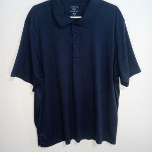 GEORGE Men's Golf Polo Blue Short Sleeve Button Collar Shirt Size 2XL (50-52)
